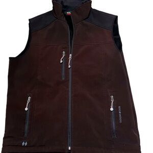 Black Diamond Mens Vest Brown/Black Shoulder Sz  M  Fleece Lined Full Zip
